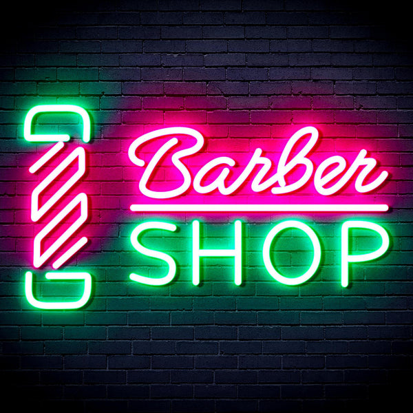 ADVPRO Barber Shop with Barber Pole Ultra-Bright LED Neon Sign fnu0355 - Green & Pink