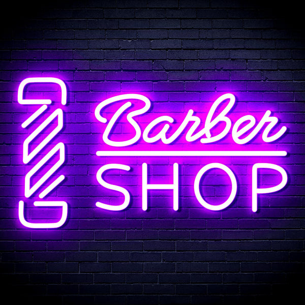 ADVPRO Barber Shop with Barber Pole Ultra-Bright LED Neon Sign fnu0355 - Purple