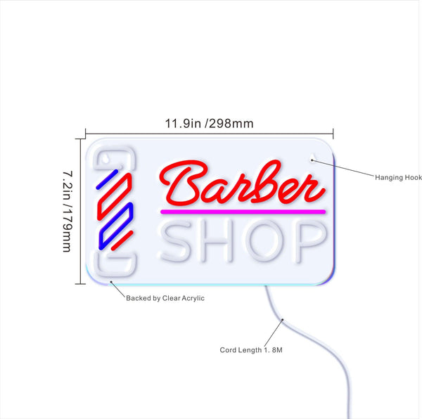 ADVPRO Barber Shop with Barber Pole Ultra-Bright LED Neon Sign fnu0355 - Size