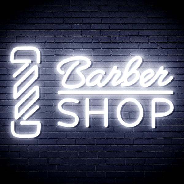 ADVPRO Barber Shop with Barber Pole Ultra-Bright LED Neon Sign fnu0355 - White