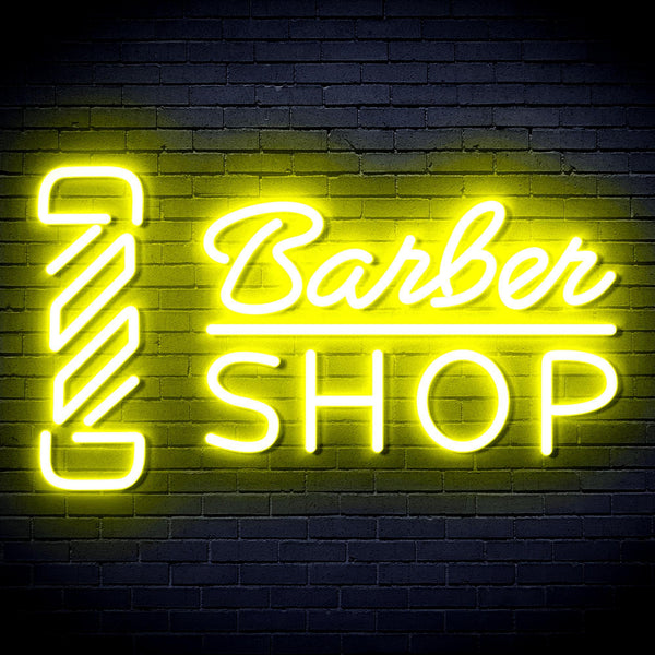 ADVPRO Barber Shop with Barber Pole Ultra-Bright LED Neon Sign fnu0355 - Yellow