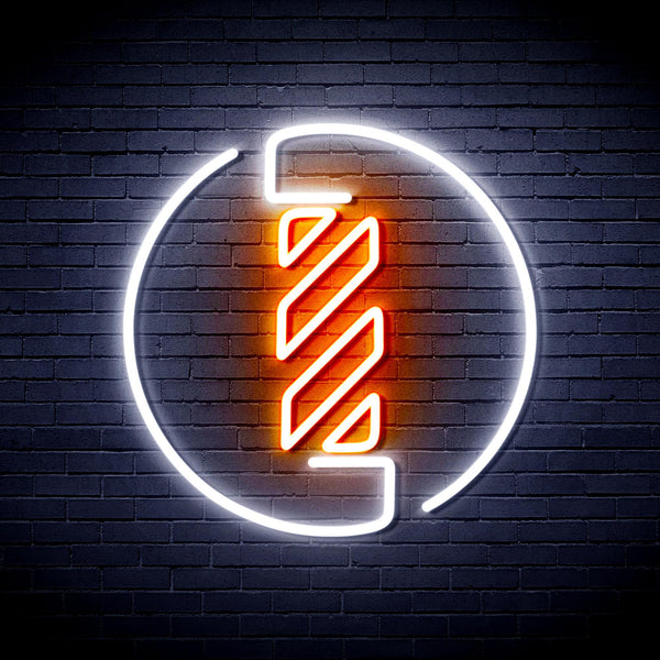 ADVPRO Barber Pole Ultra-Bright LED Neon Sign fnu0356 - White & Orange