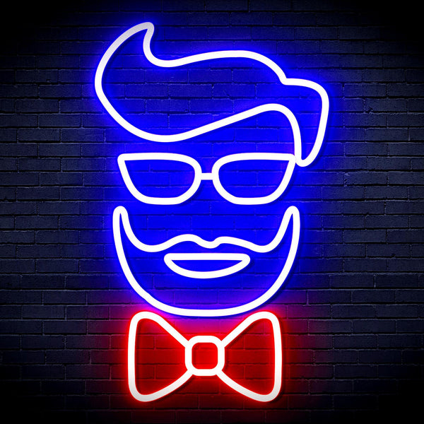 ADVPRO Barber Face Ultra-Bright LED Neon Sign fnu0359 - Blue & Red