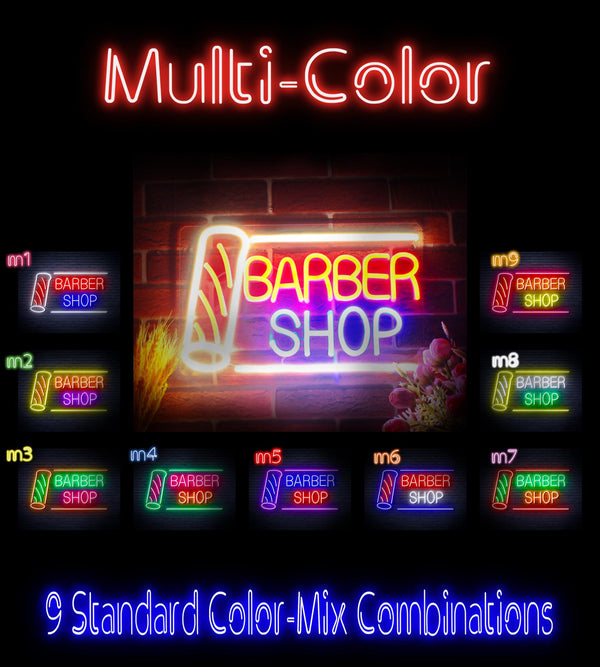 ADVPRO Barber Shop with Barber Pole Ultra-Bright LED Neon Sign fnu0360 - Multi-Color
