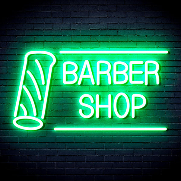 ADVPRO Barber Shop with Barber Pole Ultra-Bright LED Neon Sign fnu0360 - Golden Yellow