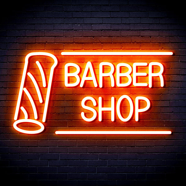 ADVPRO Barber Shop with Barber Pole Ultra-Bright LED Neon Sign fnu0360 - Orange