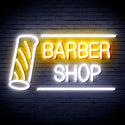 ADVPRO Barber Shop with Barber Pole Ultra-Bright LED Neon Sign fnu0360 - White & Golden Yellow