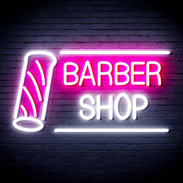ADVPRO Barber Shop with Barber Pole Ultra-Bright LED Neon Sign fnu0360 - White & Pink