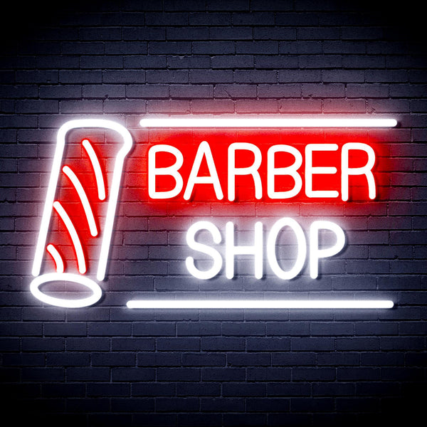 ADVPRO Barber Shop with Barber Pole Ultra-Bright LED Neon Sign fnu0360 - White & Red
