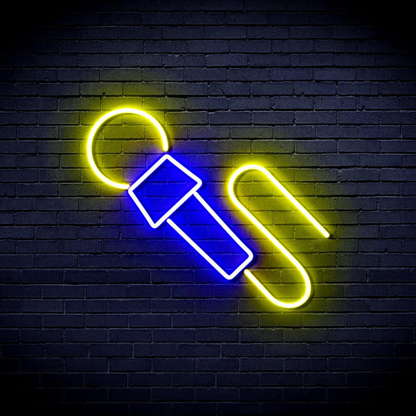ADVPRO Microphone Ultra-Bright LED Neon Sign fnu0386 - Blue & Yellow