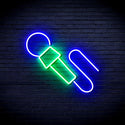 ADVPRO Microphone Ultra-Bright LED Neon Sign fnu0386 - Green & Blue