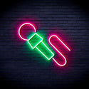 ADVPRO Microphone Ultra-Bright LED Neon Sign fnu0386 - Green & Pink