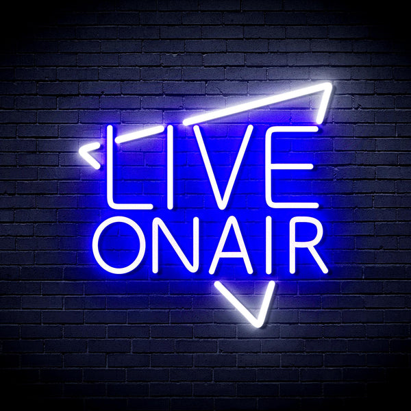 ADVPRO Live On Air Ultra-Bright LED Neon Sign fnu0390 - White & Blue