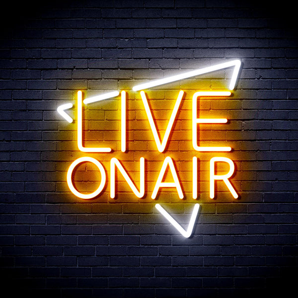 ADVPRO Live On Air Ultra-Bright LED Neon Sign fnu0390 - White & Golden Yellow