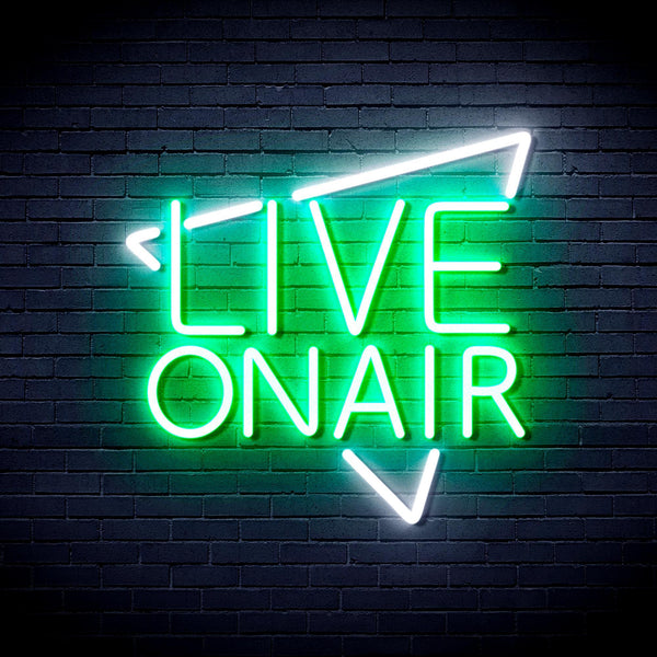 ADVPRO Live On Air Ultra-Bright LED Neon Sign fnu0390 - White & Green
