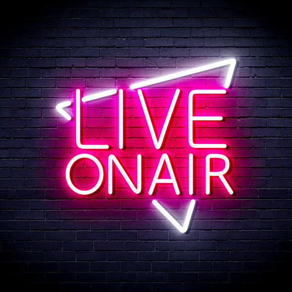 ADVPRO Live On Air Ultra-Bright LED Neon Sign fnu0390 - White & Pink