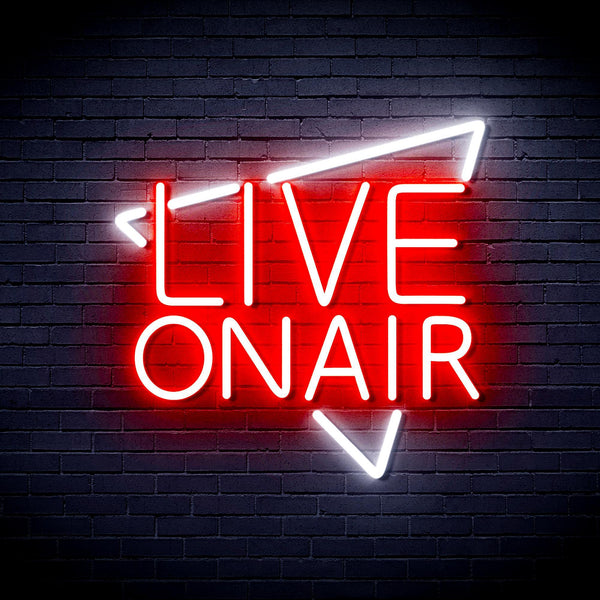 ADVPRO Live On Air Ultra-Bright LED Neon Sign fnu0390 - White & Red