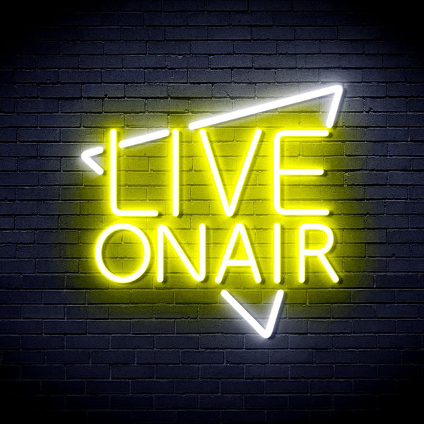 ADVPRO Live On Air Ultra-Bright LED Neon Sign fnu0390 - White & Yellow