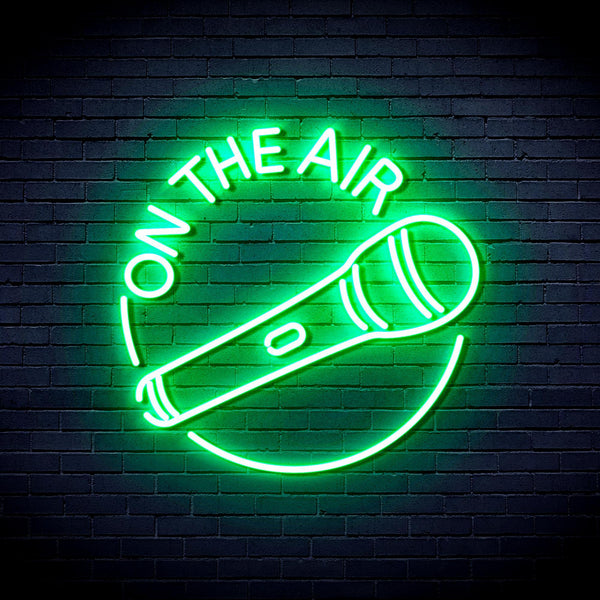 ADVPRO On the Air with Microphone Ultra-Bright LED Neon Sign fnu0393 - Golden Yellow