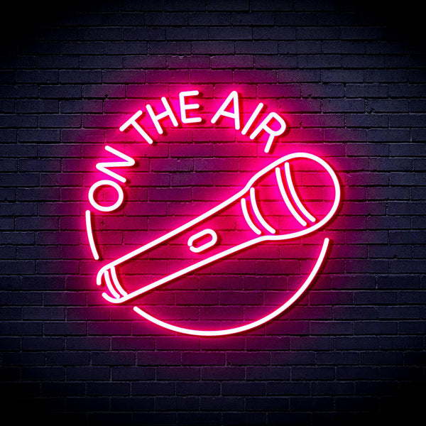 ADVPRO On the Air with Microphone Ultra-Bright LED Neon Sign fnu0393 - Pink