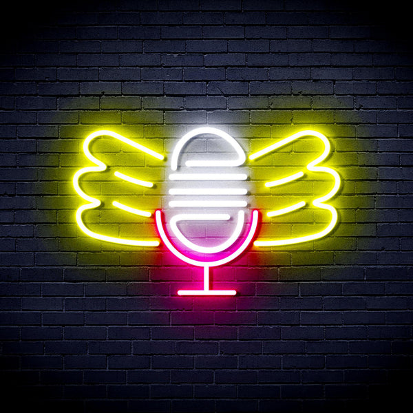 ADVPRO Microphone with Wings Ultra-Bright LED Neon Sign fnu0395 - Multi-Color 2
