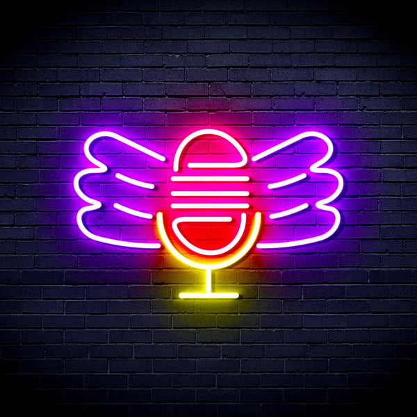 ADVPRO Microphone with Wings Ultra-Bright LED Neon Sign fnu0395 - Multi-Color 3