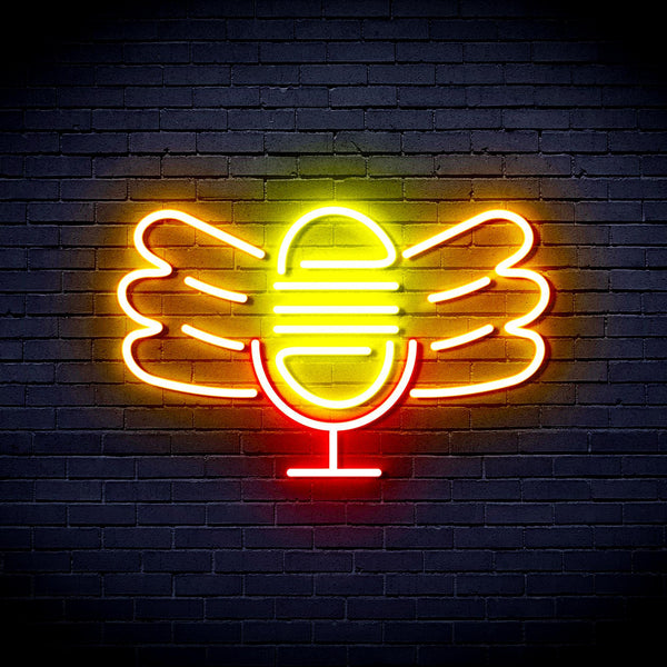 ADVPRO Microphone with Wings Ultra-Bright LED Neon Sign fnu0395 - Multi-Color 5