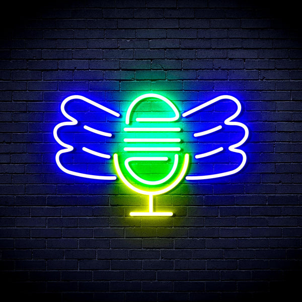 ADVPRO Microphone with Wings Ultra-Bright LED Neon Sign fnu0395 - Multi-Color 8