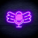 ADVPRO Microphone with Wings Ultra-Bright LED Neon Sign fnu0395 - Purple