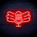 ADVPRO Microphone with Wings Ultra-Bright LED Neon Sign fnu0395 - Red