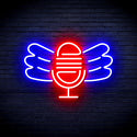 ADVPRO Microphone with Wings Ultra-Bright LED Neon Sign fnu0395 - Red & Blue