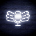 ADVPRO Microphone with Wings Ultra-Bright LED Neon Sign fnu0395 - White