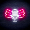 ADVPRO Microphone with Wings Ultra-Bright LED Neon Sign fnu0395 - White & Pink