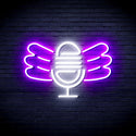 ADVPRO Microphone with Wings Ultra-Bright LED Neon Sign fnu0395 - White & Purple