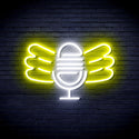 ADVPRO Microphone with Wings Ultra-Bright LED Neon Sign fnu0395 - White & Yellow