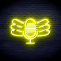 ADVPRO Microphone with Wings Ultra-Bright LED Neon Sign fnu0395 - Yellow
