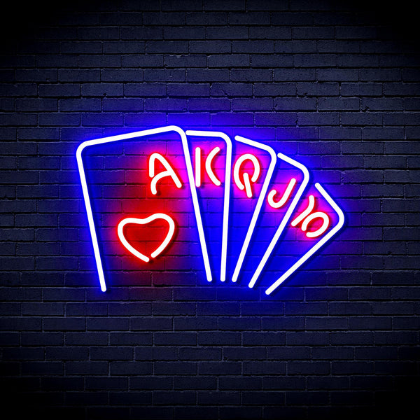 ADVPRO Poker Ultra-Bright LED Neon Sign fnu0402 - Blue & Red
