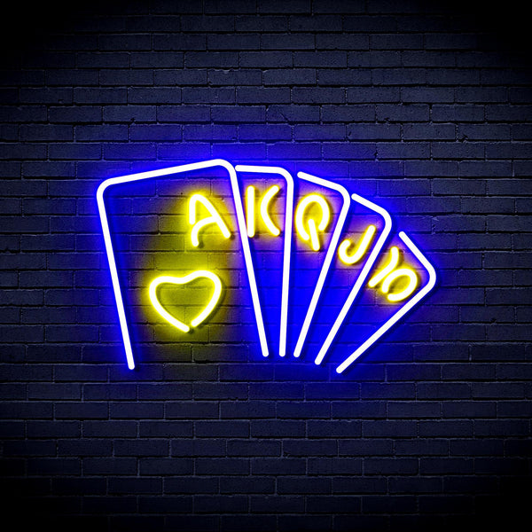 ADVPRO Poker Ultra-Bright LED Neon Sign fnu0402 - Blue & Yellow