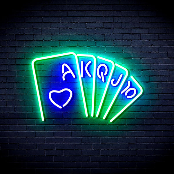 ADVPRO Poker Ultra-Bright LED Neon Sign fnu0402 - Green & Blue