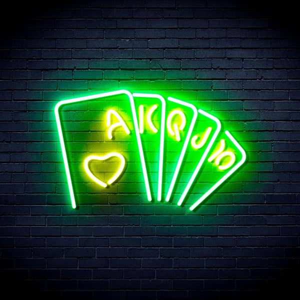 ADVPRO Poker Ultra-Bright LED Neon Sign fnu0402 - Green & Yellow