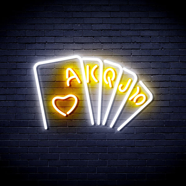 ADVPRO Poker Ultra-Bright LED Neon Sign fnu0402 - White & Golden Yellow