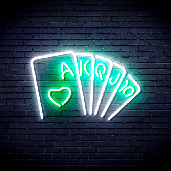 ADVPRO Poker Ultra-Bright LED Neon Sign fnu0402 - White & Green