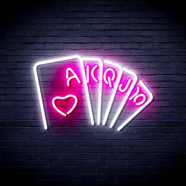 ADVPRO Poker Ultra-Bright LED Neon Sign fnu0402 - White & Pink