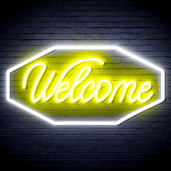 ADVPRO Welcome Ultra-Bright LED Neon Sign fnu0403 - White & Yellow