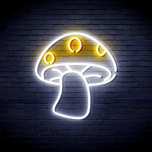 ADVPRO Mushroom Ultra-Bright LED Neon Sign fnu0404 - White & Golden Yellow
