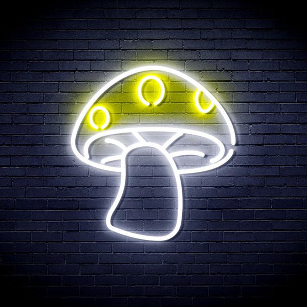 ADVPRO Mushroom Ultra-Bright LED Neon Sign fnu0404 - White & Yellow