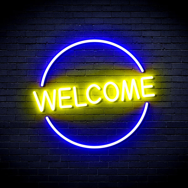 ADVPRO Welcome Ultra-Bright LED Neon Sign fnu0406 - Blue & Yellow