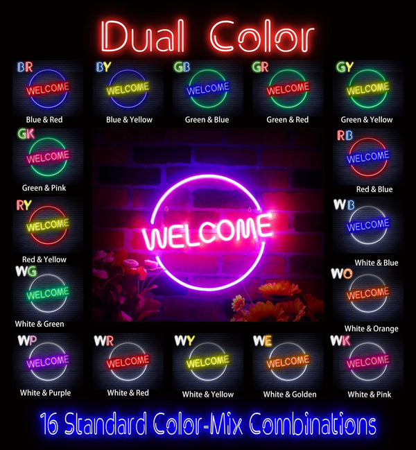 ADVPRO Welcome Ultra-Bright LED Neon Sign fnu0406 - Dual-Color