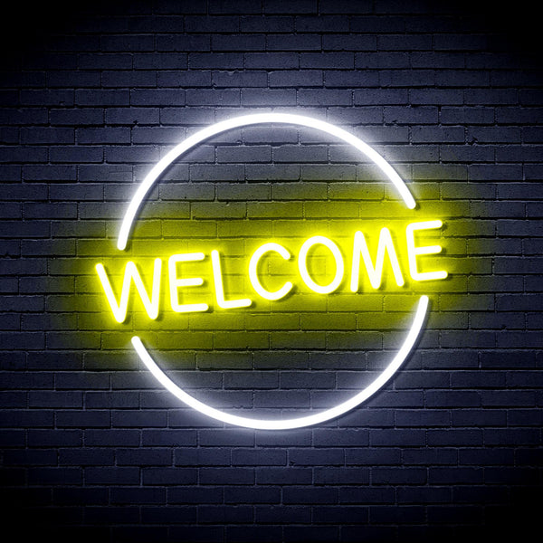 ADVPRO Welcome Ultra-Bright LED Neon Sign fnu0406 - White & Yellow