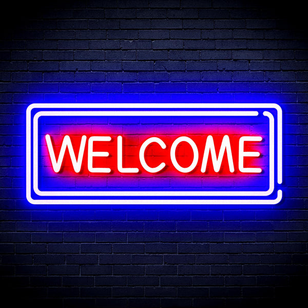 ADVPRO Welcome Ultra-Bright LED Neon Sign fnu0407 - Blue & Red